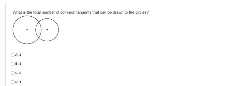 What is the total number of common tangents that can be drawn to the circles?A. 2B-example-1