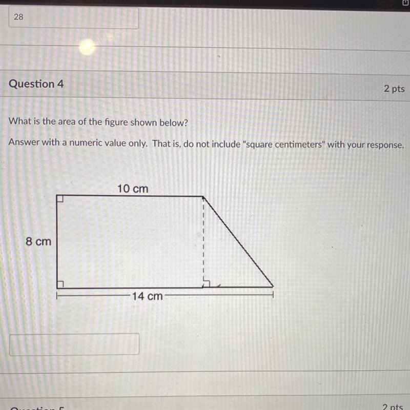 What is the area of the figure shown below? Answer with a numeric value only. That-example-1