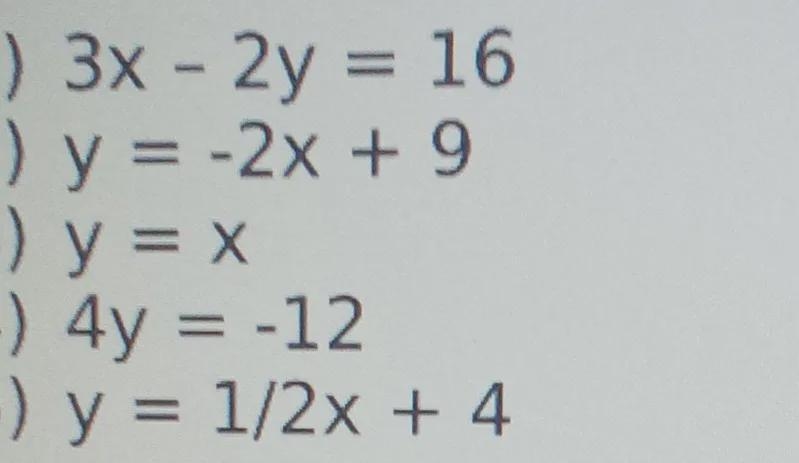 Given the following expressions, you will identify the followingslope, y- intercept-example-1