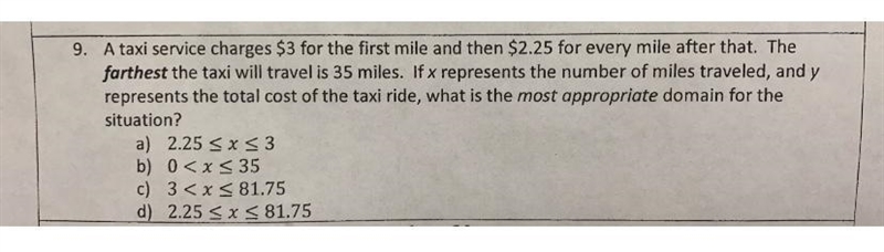 A taxi service charges $3 for the first mile and then $2.25 for every mile after that-example-1