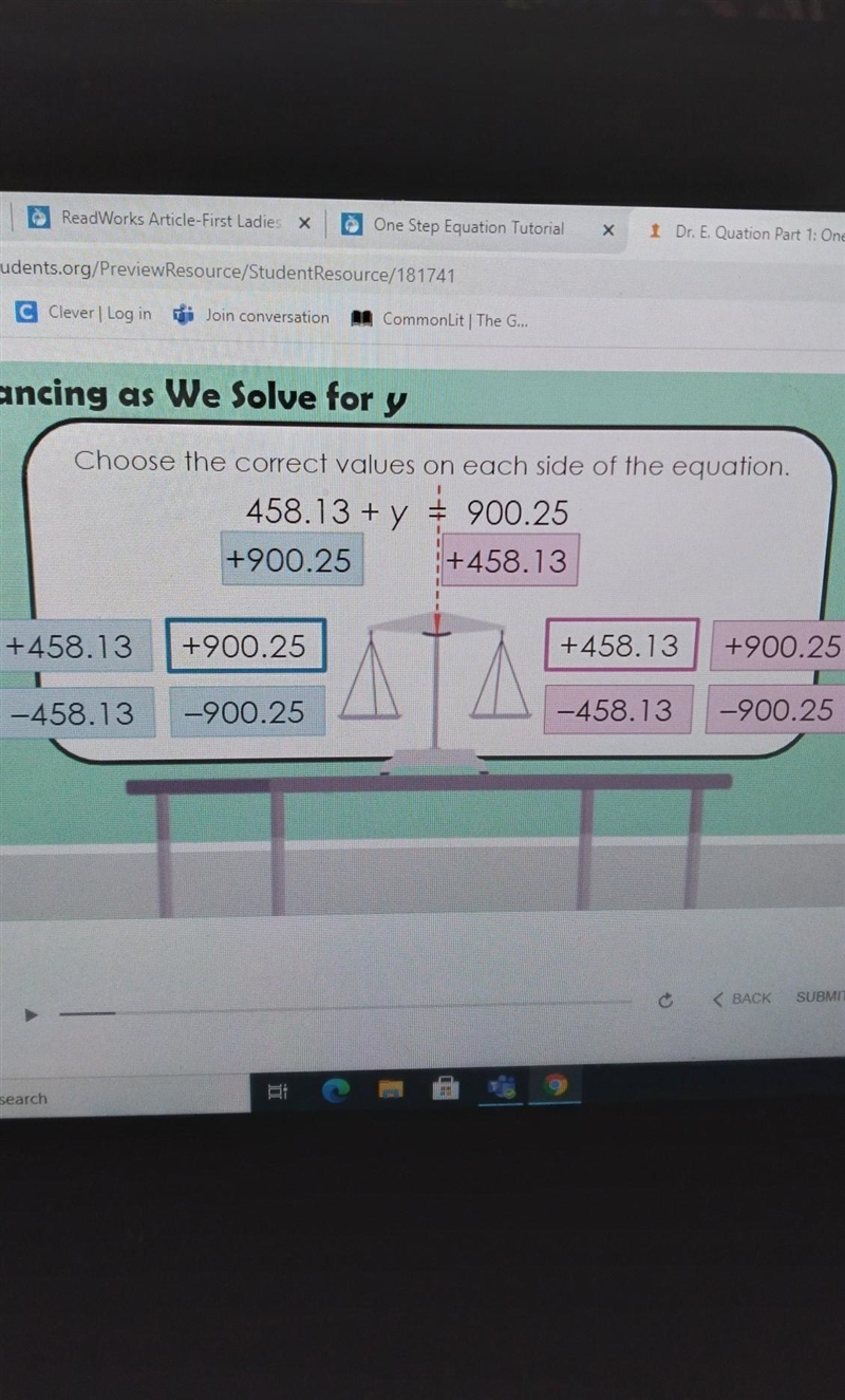 Choose the correct value on each side of the equation.-example-1