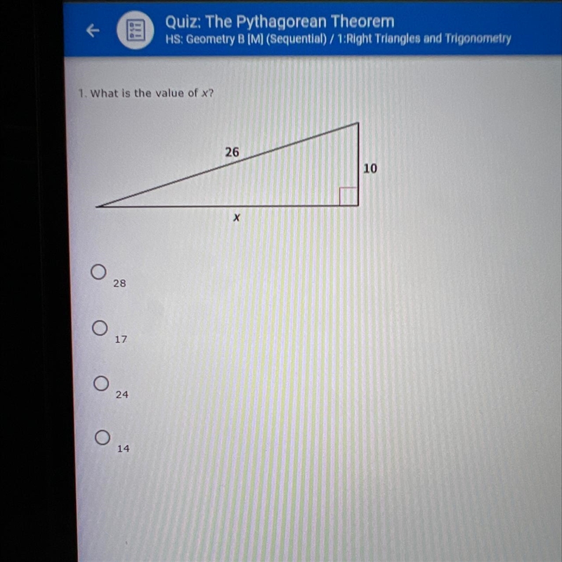 1. What is the value of x?-example-1