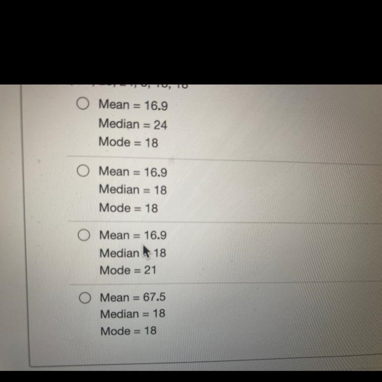 Find the mean, median, and mode of the list of values. Round to the nearest tenth-example-1