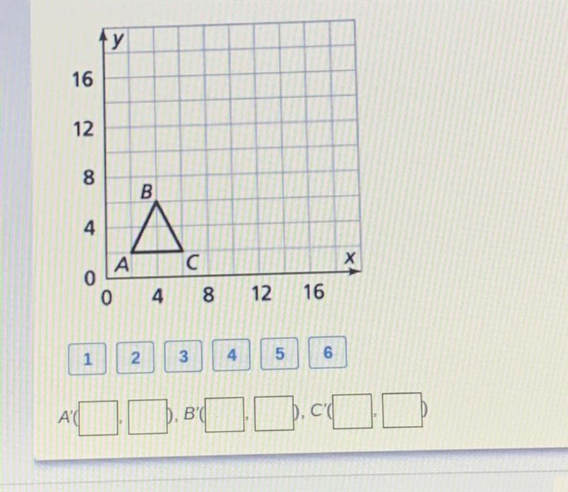 What are the coordinates of the image of SABC after a dilation with center (0, 0) and-example-1