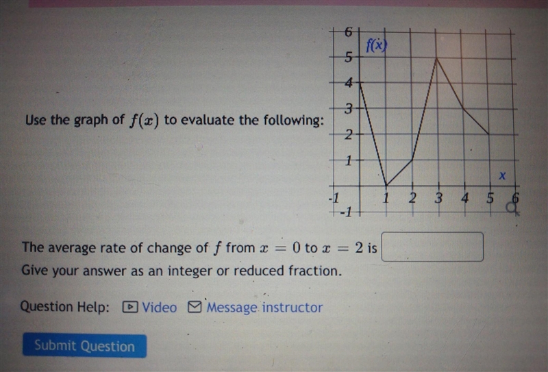 Use the graph of f(x) to evaluate the following: 2 1 x 1 IN 2 3 4 5 -1 - 1 6 The average-example-1