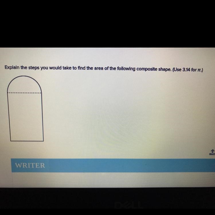 Explain the steps you would take to find the area of the following composite shape-example-1