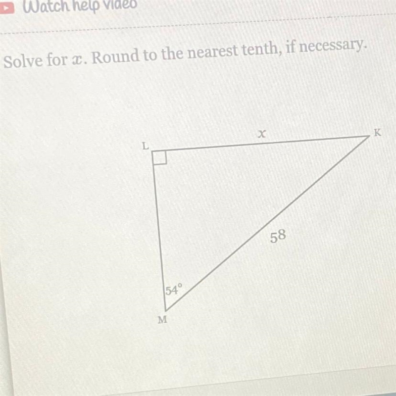 Solve for x. Round to the nearest tenth, if necessary.-example-1