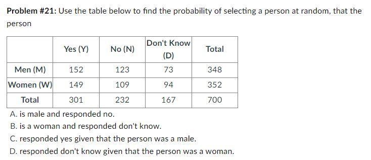 Use the table below to find the probability of selecting a person at random, that-example-1