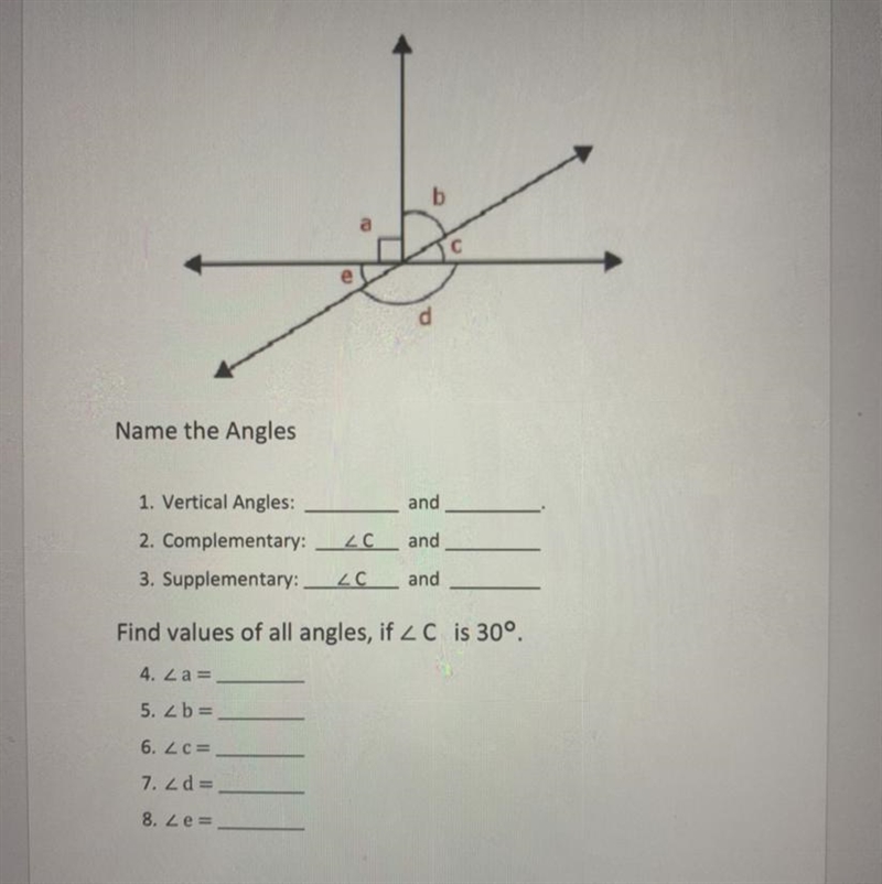 Can someone please help me find the value of the angles - I named them already I just-example-1