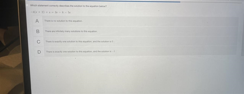 Which statement correctly describes The solution to the equation below-example-1