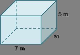 A rectangular prism has a length of 7 m, a height of 5 m, and a volume of 140 m3. What-example-1