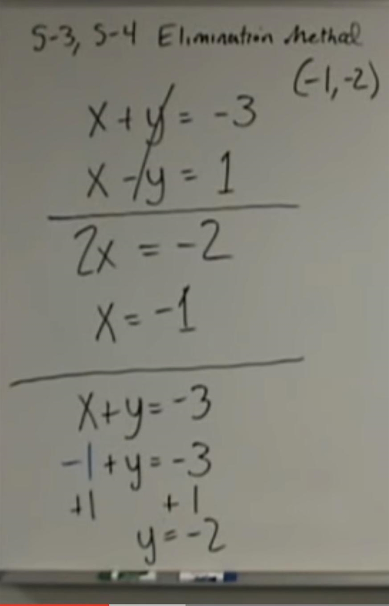 So I am looking at the method of elimination but I get a little bit lost why there-example-1