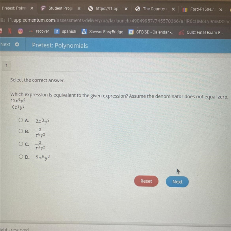 Which expression is equivalent to the given expression-example-1