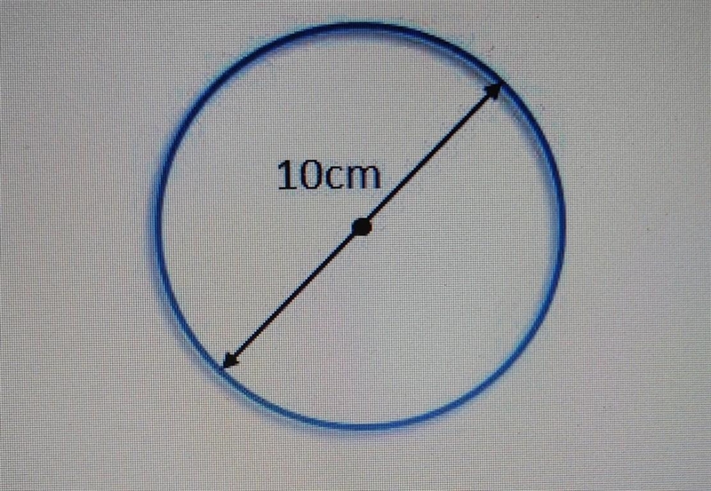 Find the circumference of the circle below: 15.7 cm 31.4 cm 100 cm 314 cm help me-example-1