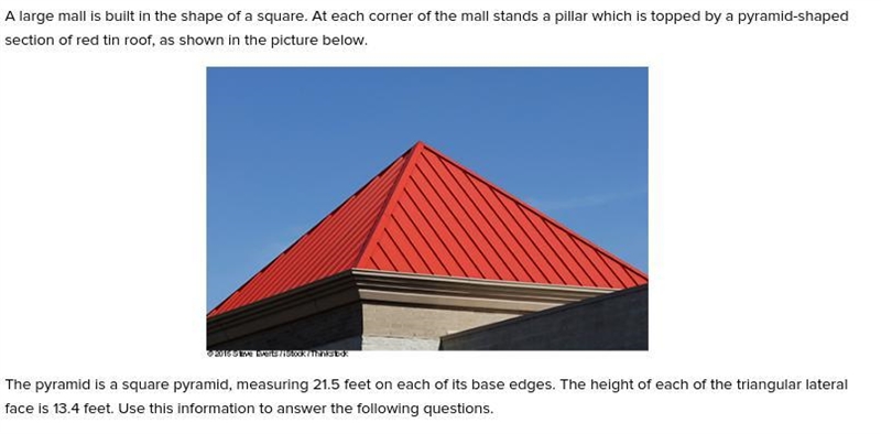 One of the roofers claims that the roof area of each pillar is the same as the area-example-1