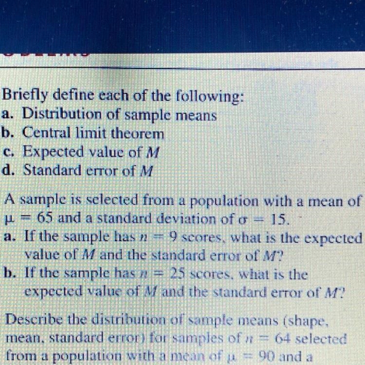 A sample is selected from a population with a mean ofu=65 and a standard deviation-example-1