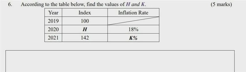 According to the table below, find the values of H and K-example-1