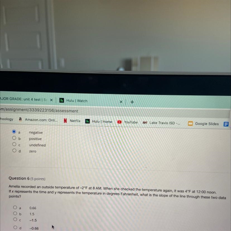 If x represents the time and y represents the temperature in degrees Fahrenheit, what-example-1