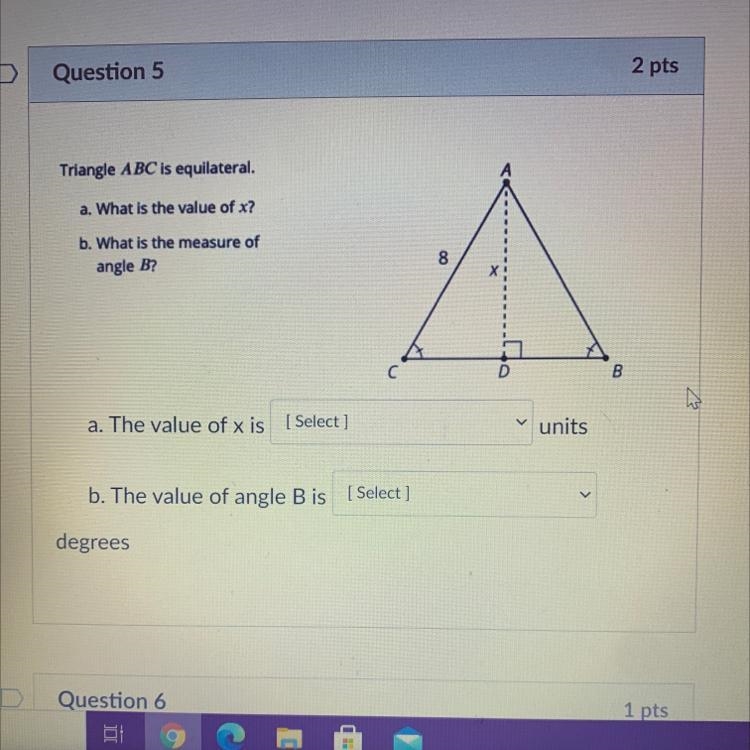 Triangle ABC is equilateral.a. What is the value of x?b. What is the measure ofangle-example-1