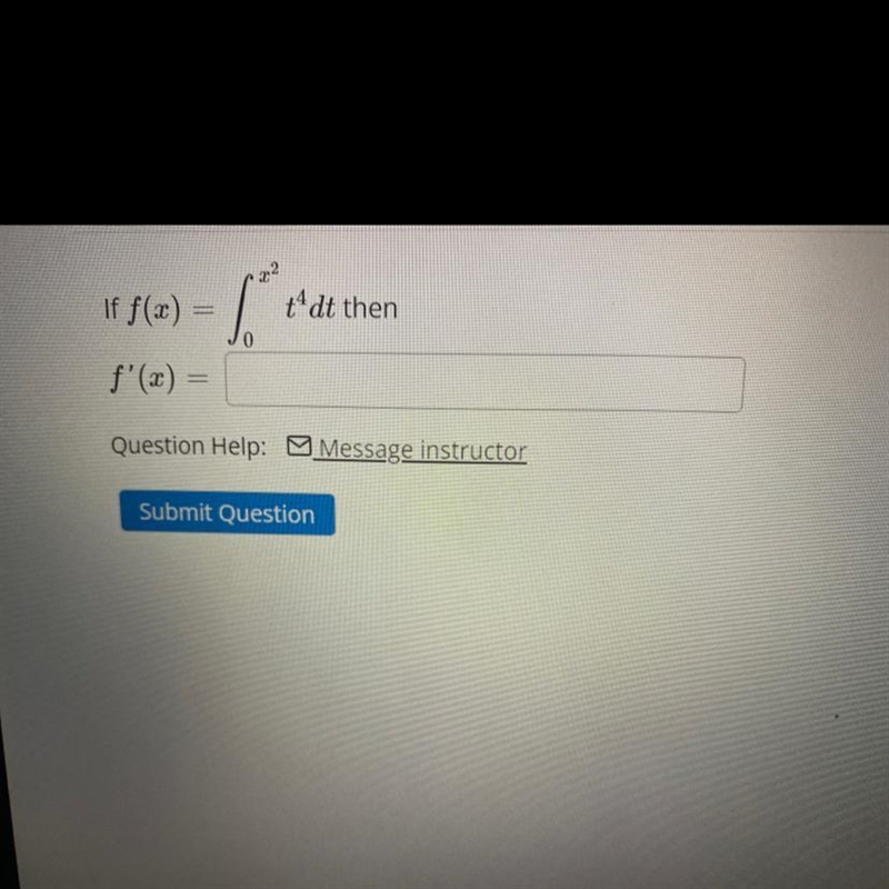 F(x) = integrate t ^ 4 dt from 0 to x ^ 2 * then-example-1