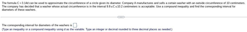 The formula C=3.14d can be used to approximate the circumference of a circle given-example-1