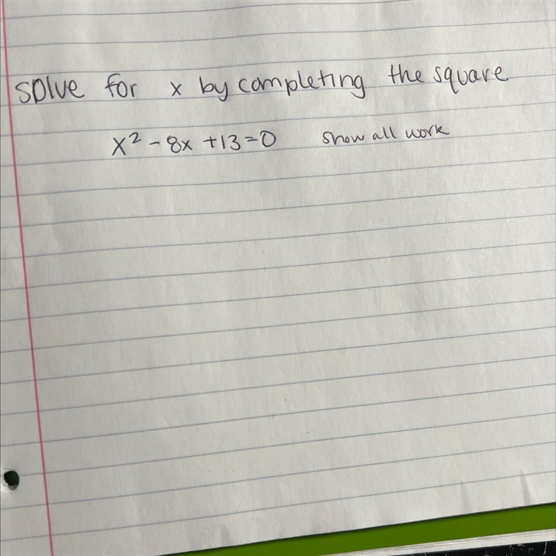 Hello, I need helping solving for x by completing the square.-example-1