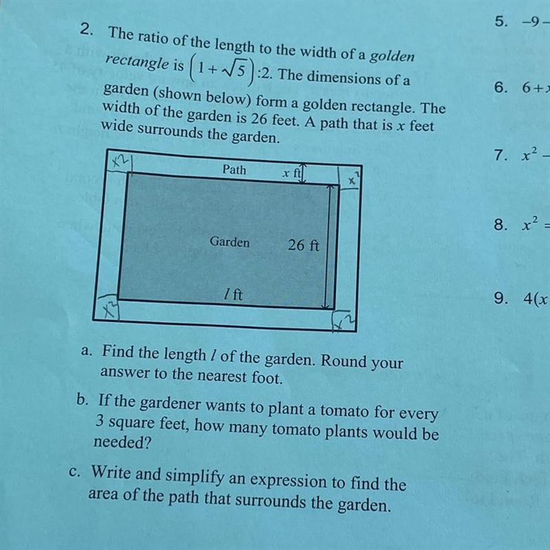 The ratio of the length to the width of a golden rectangle is (1+square root of 5):2.The-example-1