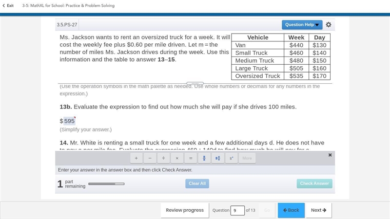 [(Background information)Ms. Jackson wants to rent an oversize truck for a week. It-example-1