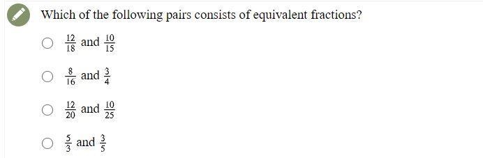 Which of the following pairs consists of equivalent fractions?-example-1