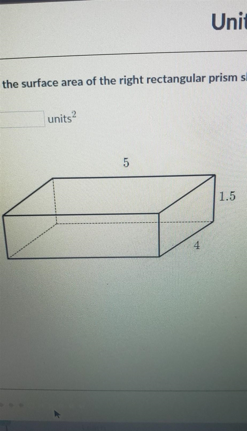 Find the surface are of the right rectangular prism shown below-example-1