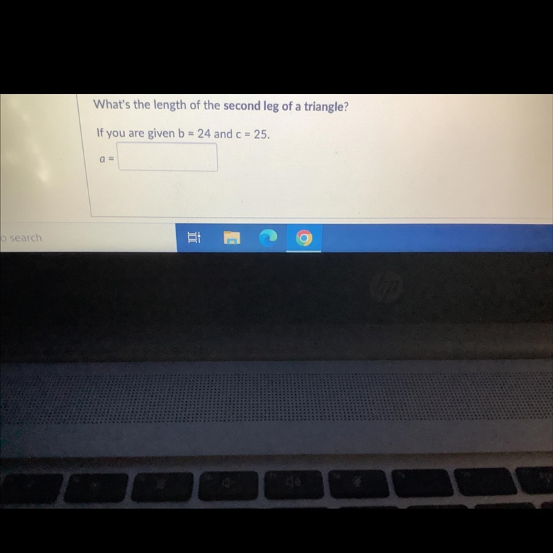 What’s the length of the second leg of the triangle? If you’re giving bee equals 24 and-example-1