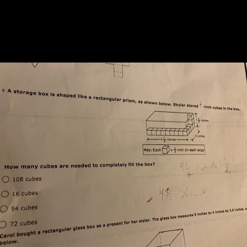 How many cubes are needed to complete fill the box-example-1