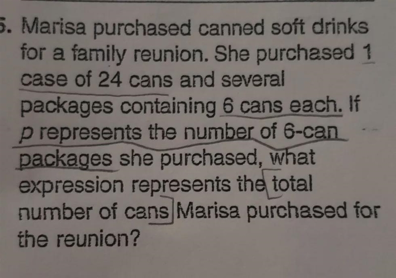 Marissa purchased can soft drinks for a family reunions she purchased one case of-example-1