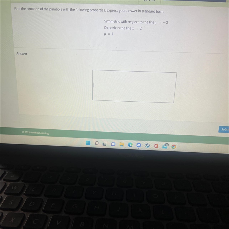 ranslateSave & Exit CertifyLesson: 10.2 Parabolas11/15Question 9 of 9, Step 1 of-example-1