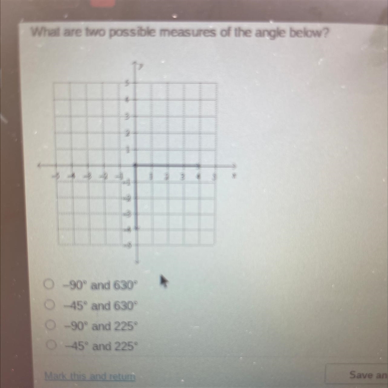 What are the two possible measures of the angle below-example-1