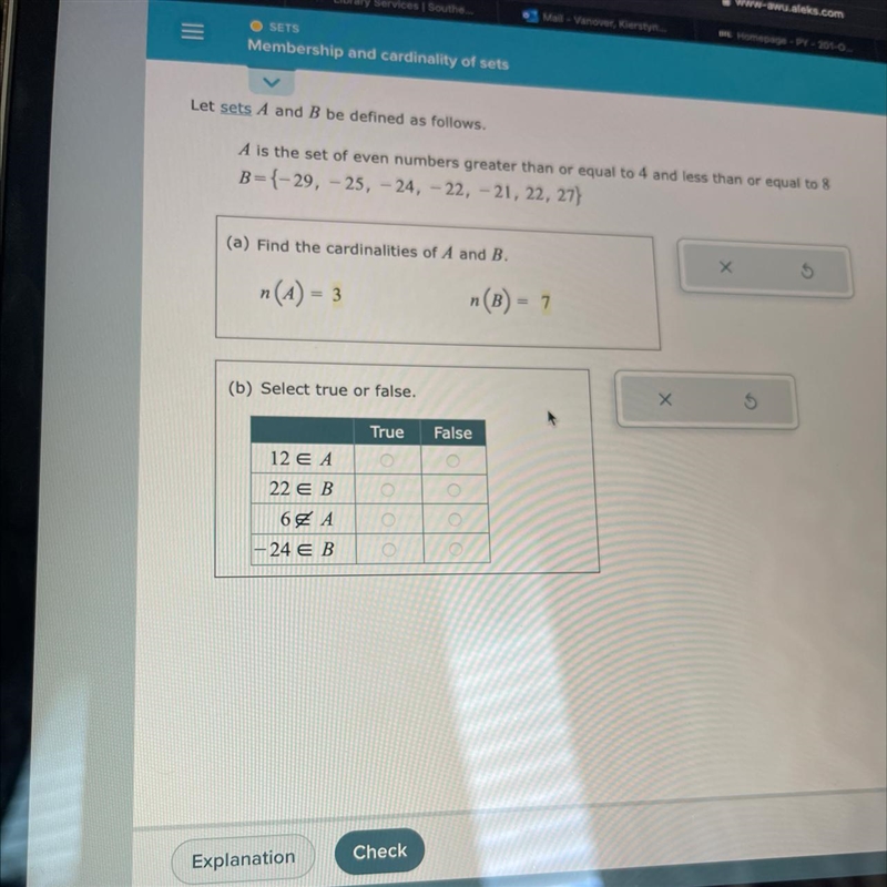 A is the set of even numbers greater than or equal to 4 and less than or equal to-example-1