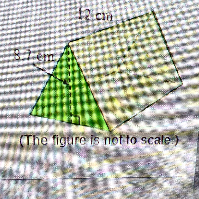 The triangular faces of the prism shown are equilateral triangles with perimeter 30 cm-example-1