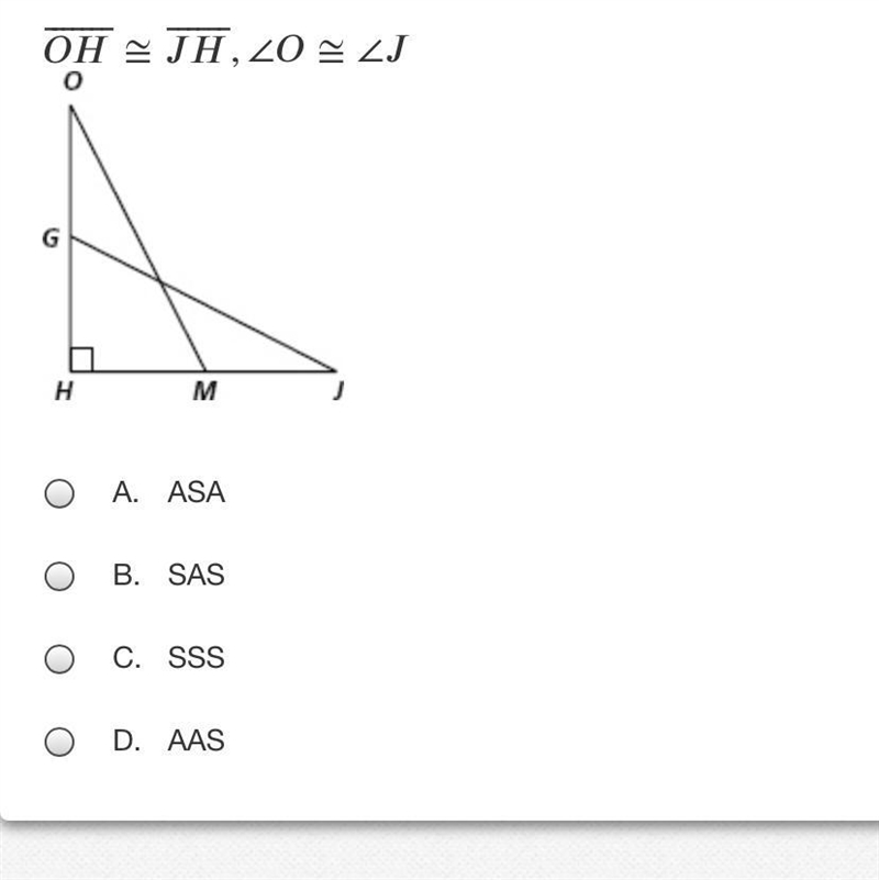 Under the conditions stated below, what postulate implies that triangle GHJ and triangle-example-1