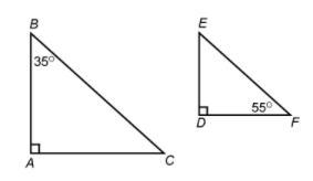 TrianglesABC and DEF are Similar Not similar-example-1