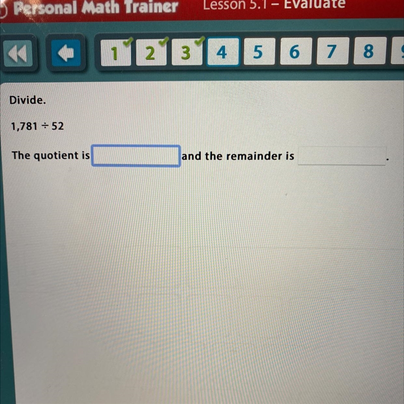 Divide the Numbers. The quotient is? And the reminder is?-example-1