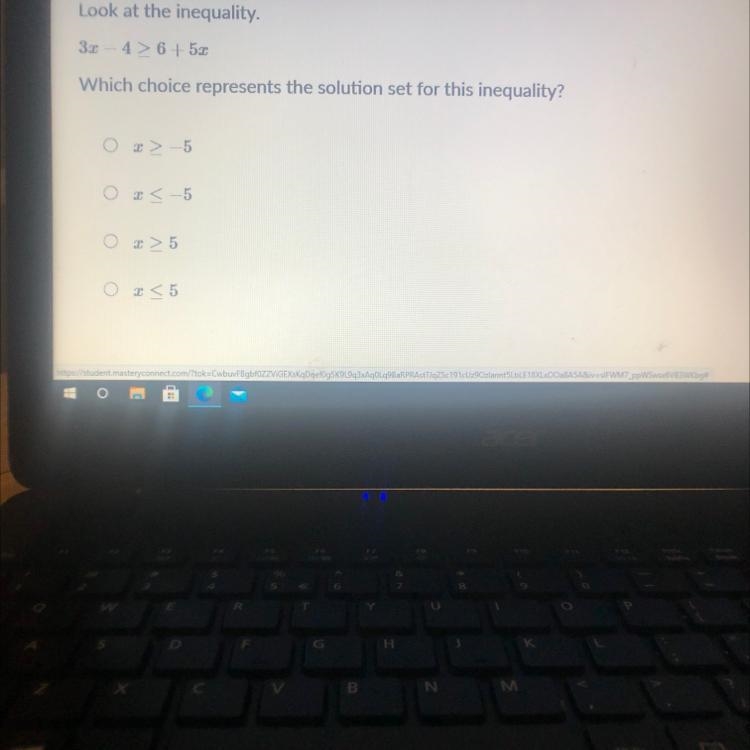 Look at the inequalityWhich choice represents the solution set for this inequality-example-1