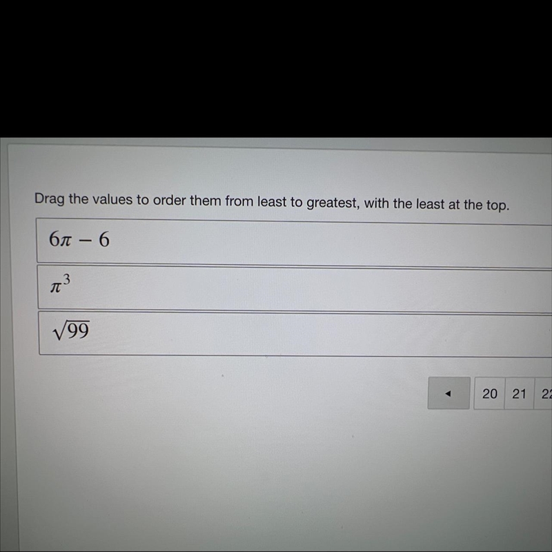 NEED HELP ASAP 10 POINTS Drag the values to order them from least to greatest with-example-1