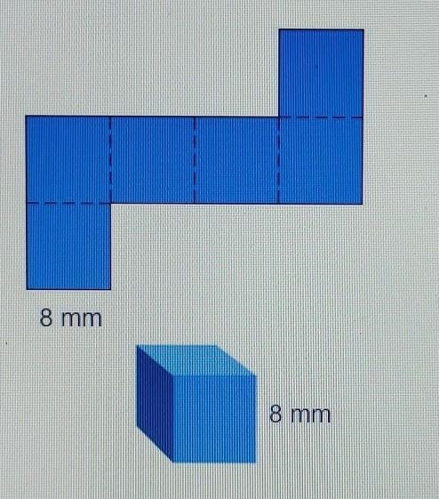 Find the surface area of the cube answer choices a) 512mm² b)64mm² c)384mm² d)48mm-example-1