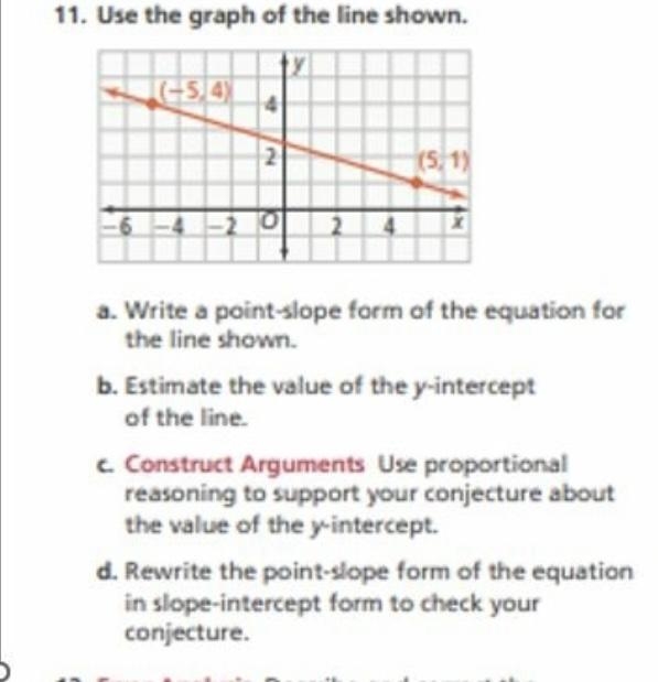 Use the graph of the line shown. 3145 4 15,1 26-4 1-2 2 a. Write a point-slope form-example-1