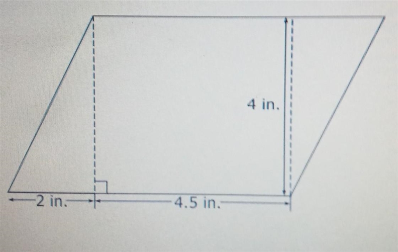 A section of a quilt is shaped like a parallelogram.What is the minimum amount of-example-1