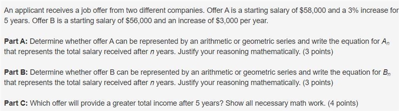 n applicant receives a job offer from two different companies. Offer A is a starting-example-1