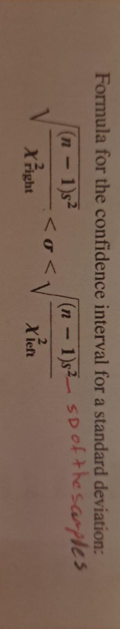 Find the 95% confidence interval for the standard deviation of the lengths of pipes-example-2