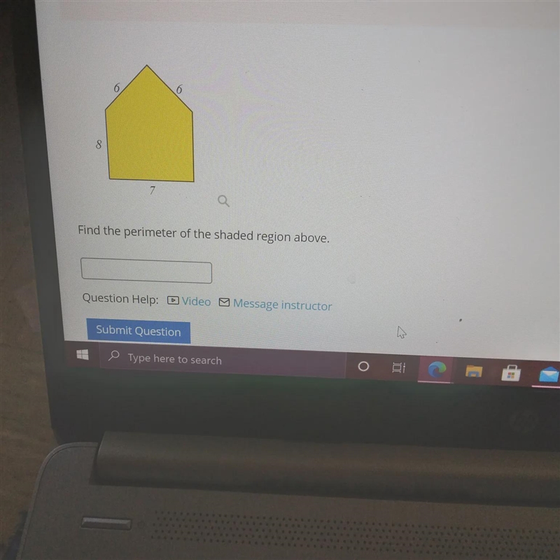 0 Find the perimeter of the shaded region above, Question Heln-example-1