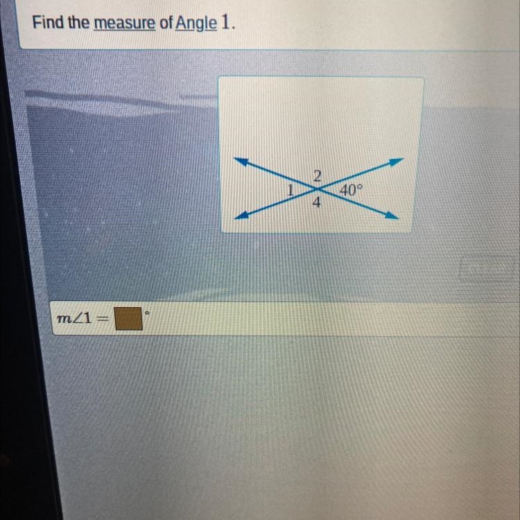 Find the measure of Angle 1. Need help-example-1