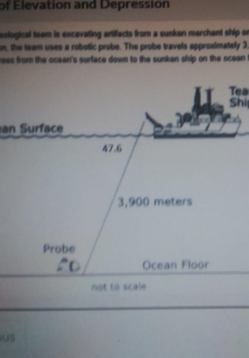 when the probe reaches the ocean floor approximately how far below the ocean surface-example-1